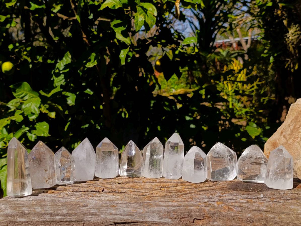 Polished Clear Quartz Crystals x 12 From Madagascar - Toprock Gemstones and Minerals 