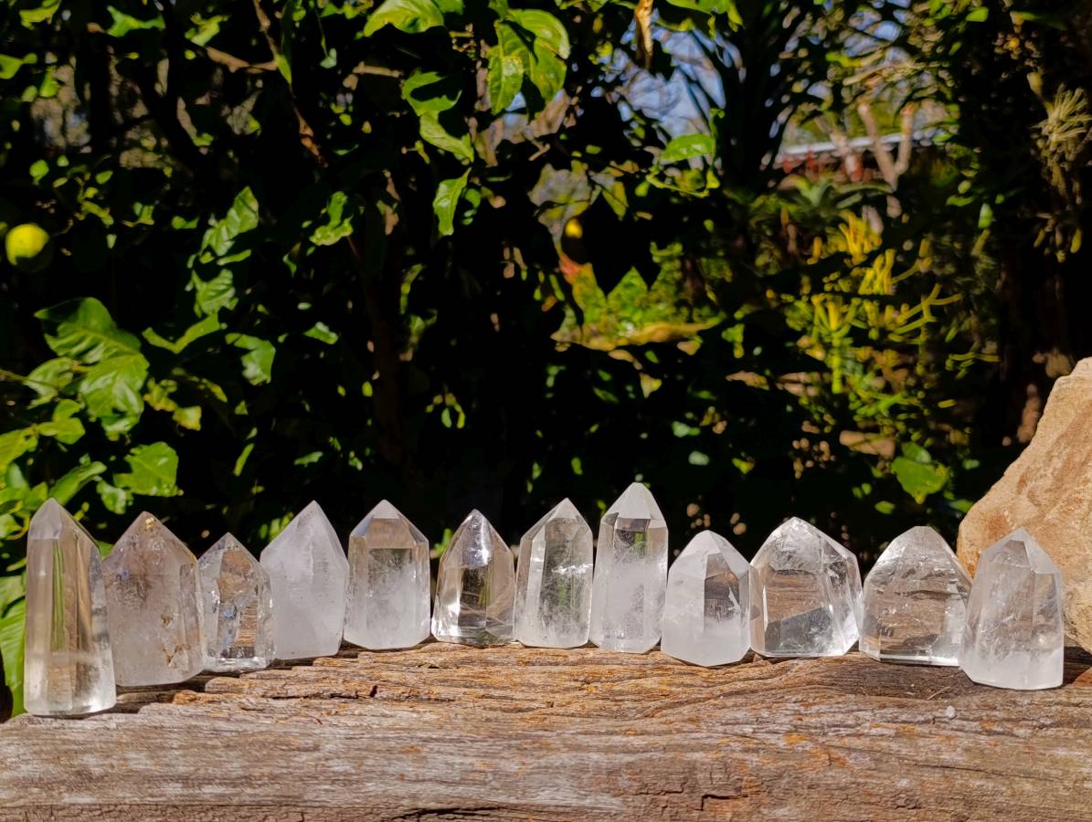 Polished Clear Quartz Crystals x 12 From Madagascar - Toprock Gemstones and Minerals 
