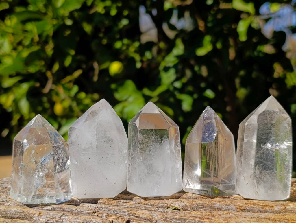 Polished Clear Quartz Crystals x 12 From Madagascar - Toprock Gemstones and Minerals 
