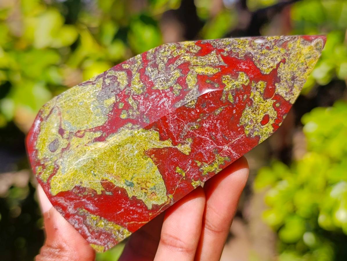 Polished Bastite Dragons Blood Stone Points x 3 From Tshipise, South Africa - Toprock Gemstones and Minerals 