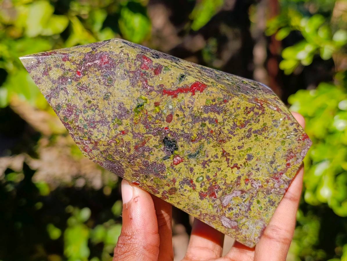 Polished Bastite Dragons Blood Stone Points x 3 From Tshipise, South Africa - Toprock Gemstones and Minerals 