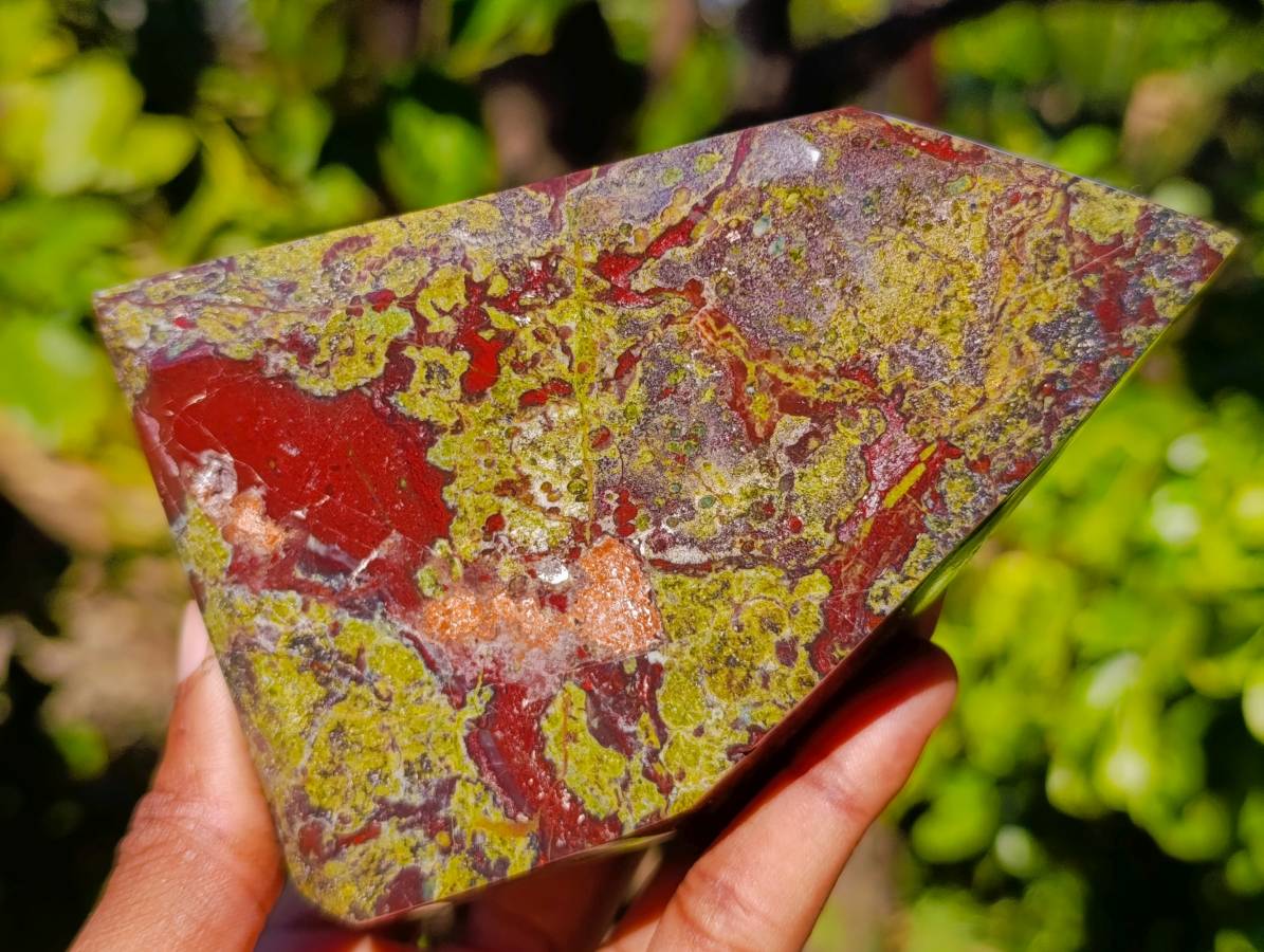 Polished Bastite Dragons Blood Stone Points x 3 From Tshipise, South Africa - Toprock Gemstones and Minerals 