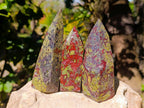 Polished Bastite Dragons Blood Stone Points x 3 From Tshipise, South Africa - Toprock Gemstones and Minerals 