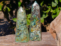 Polished African Turquoise Chrysocolla Points x 4 From South Africa