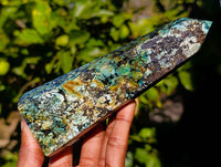 Polished African Turquoise Chrysocolla Points x 4 From South Africa