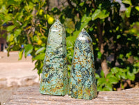 Polished African Turquoise Chrysocolla Points x 4 From South Africa