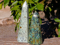 Polished African Turquoise Chrysocolla Points x 4 From South Africa