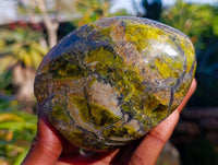 Polished Green Opal Standing Free Forms x 4 From Betroka, Madagascar