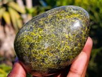 Polished Green Opal Standing Free Forms x 4 From Betroka, Madagascar
