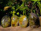 Polished Green Opal Standing Free Forms x 4 From Betroka, Madagascar - Toprock Gemstones and Minerals 