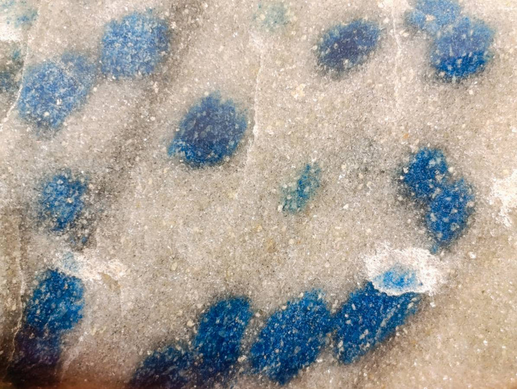 Polished Blue Spinel Spotted Quartz Standing Free Form x 2 From Madagascar - Toprock Gemstones and Minerals 