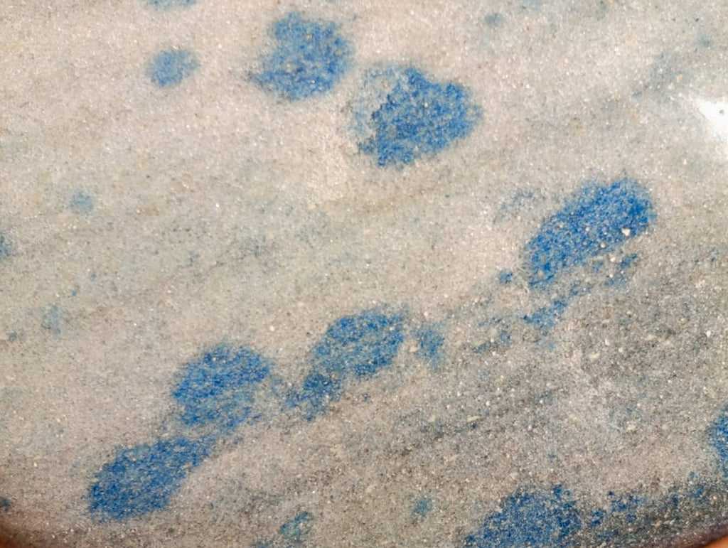 Polished Blue Spinel Spotted Quartz Standing Free Form x 2 From Madagascar - Toprock Gemstones and Minerals 