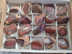 Polished On One Side Red Sashe River Agate Nodules x 20 From Zimbabwe - Toprock Gemstones and Minerals 