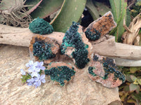 Natural Crystalline Malachite Specimens x 6 From Tenke Fungurume, Congo