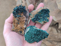 Natural Crystalline Malachite Specimens x 6 From Tenke Fungurume, Congo