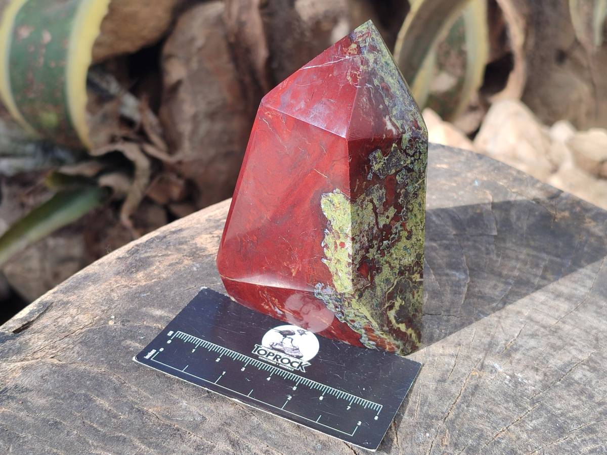 Polished Bastite Dragons Blood Stone Points x 2 From Tshipise, South Africa - Toprock Gemstones and Minerals 