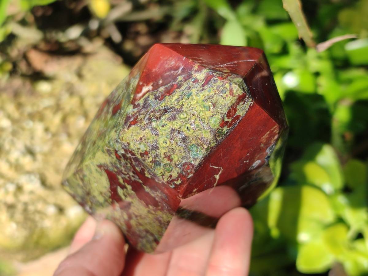Polished Bastite Dragons Blood Stone Points x 2 From Tshipise, South Africa - Toprock Gemstones and Minerals 