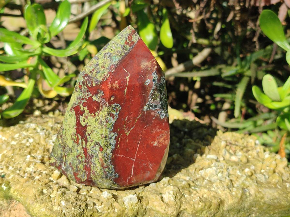 Polished Bastite Dragons Blood Stone Points x 2 From Tshipise, South Africa - Toprock Gemstones and Minerals 