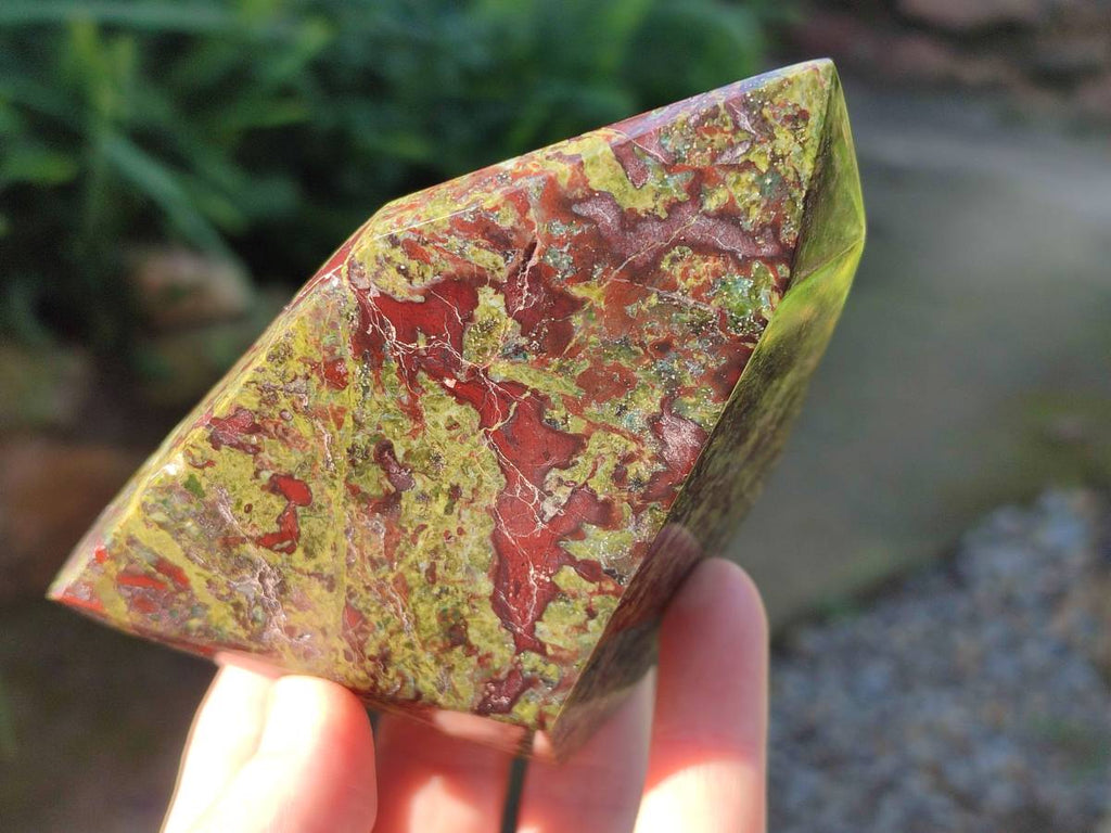 Polished Bastite Dragons Blood Stone Points x 2 From Tshipise, South Africa - Toprock Gemstones and Minerals 