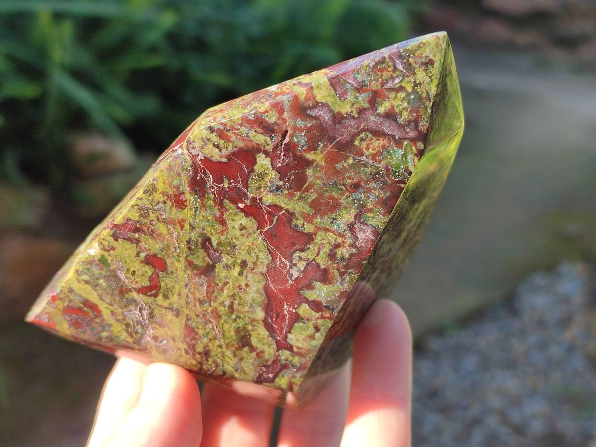 Polished Bastite Dragons Blood Stone Points x 2 From Tshipise, South Africa - Toprock Gemstones and Minerals 