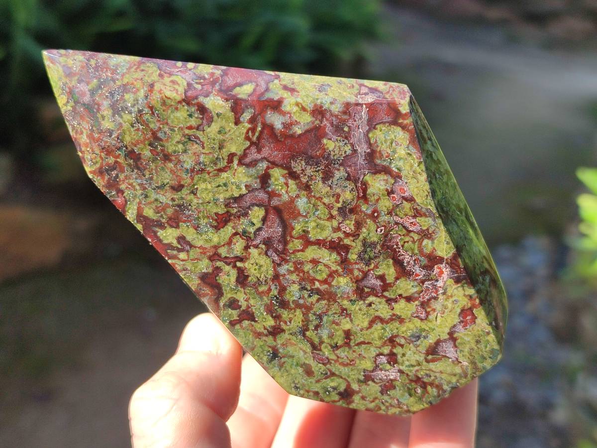 Polished Bastite Dragons Blood Stone Points x 2 From Tshipise, South Africa - Toprock Gemstones and Minerals 