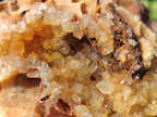 Natural Golden Limonite Quartz Geode Specimens x 3 From Solwezi, Zambia - Toprock Gemstones and Minerals 