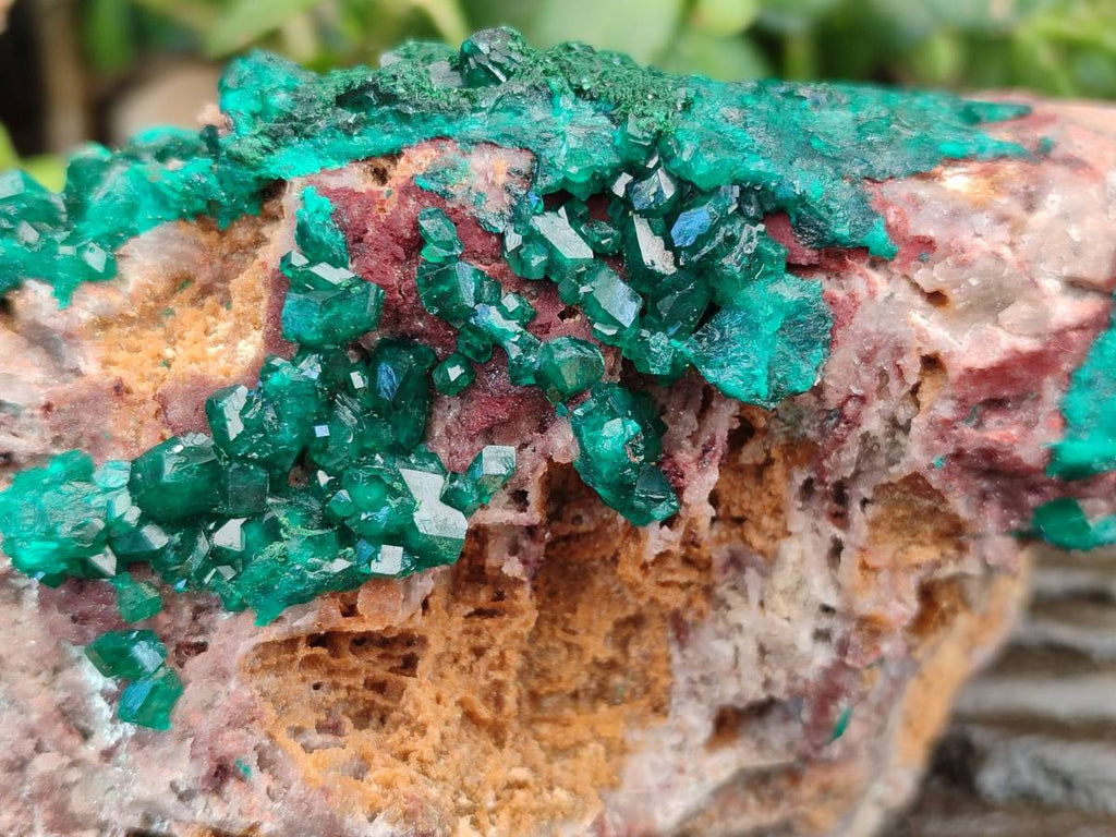 Natural Dioptase Crystals with Malachite on Dolomite Matrix Specimens x 2 From Likasi, Congo - Toprock Gemstones and Minerals 