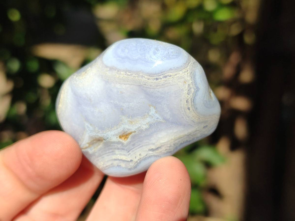 Polished Blue Lace Agate Tumbled Stones x 1.8 Kg Lot From Malawi - Toprock Gemstones and Minerals 