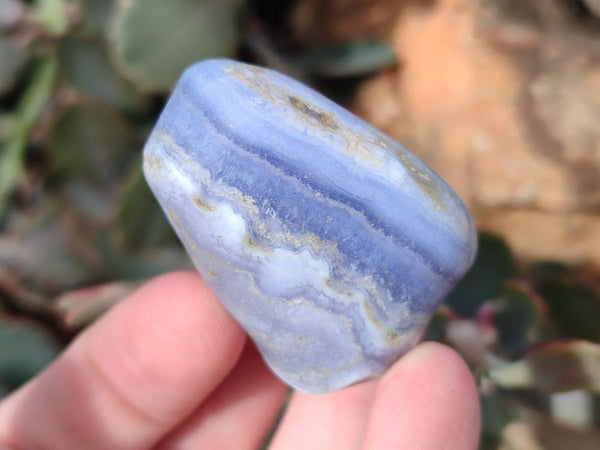 Polished Blue Lace Agate Tumbled Stones x 1.8 Kg Lot From Malawi