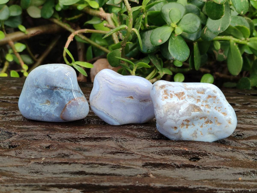 Polished Blue Lace Agate Tumbled Stones x 1.8 Kg Lot From Malawi - Toprock Gemstones and Minerals 