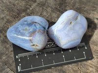 Polished Blue Lace Agate Tumbled Stones x 1.8 Kg Lot From Malawi - Toprock Gemstones and Minerals 