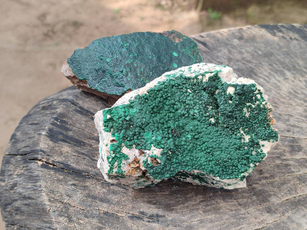 Natural Crystalline Malachite Specimens x 3 From Tenke Fungurume, Congo - Toprock Gemstones and Minerals 