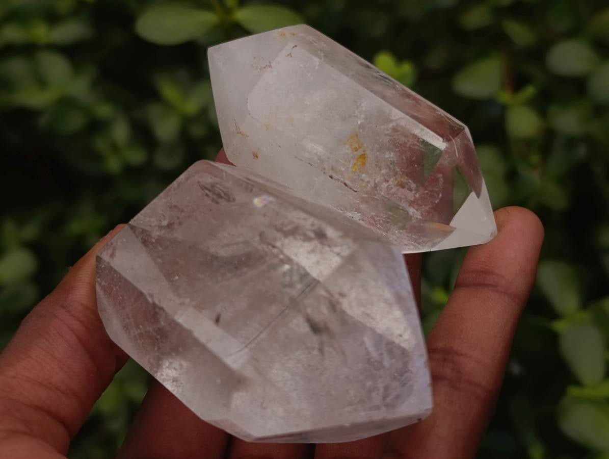 Polished Clear Quartz Double Terminated Crystals x 6 From Madagascar - Toprock Gemstones and Minerals 