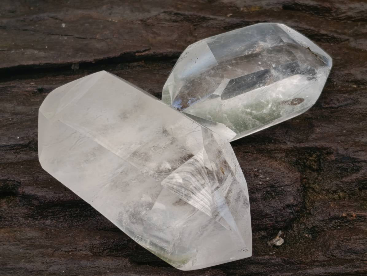 Polished Clear Quartz Double Terminated Crystals x 6 From Madagascar - Toprock Gemstones and Minerals 