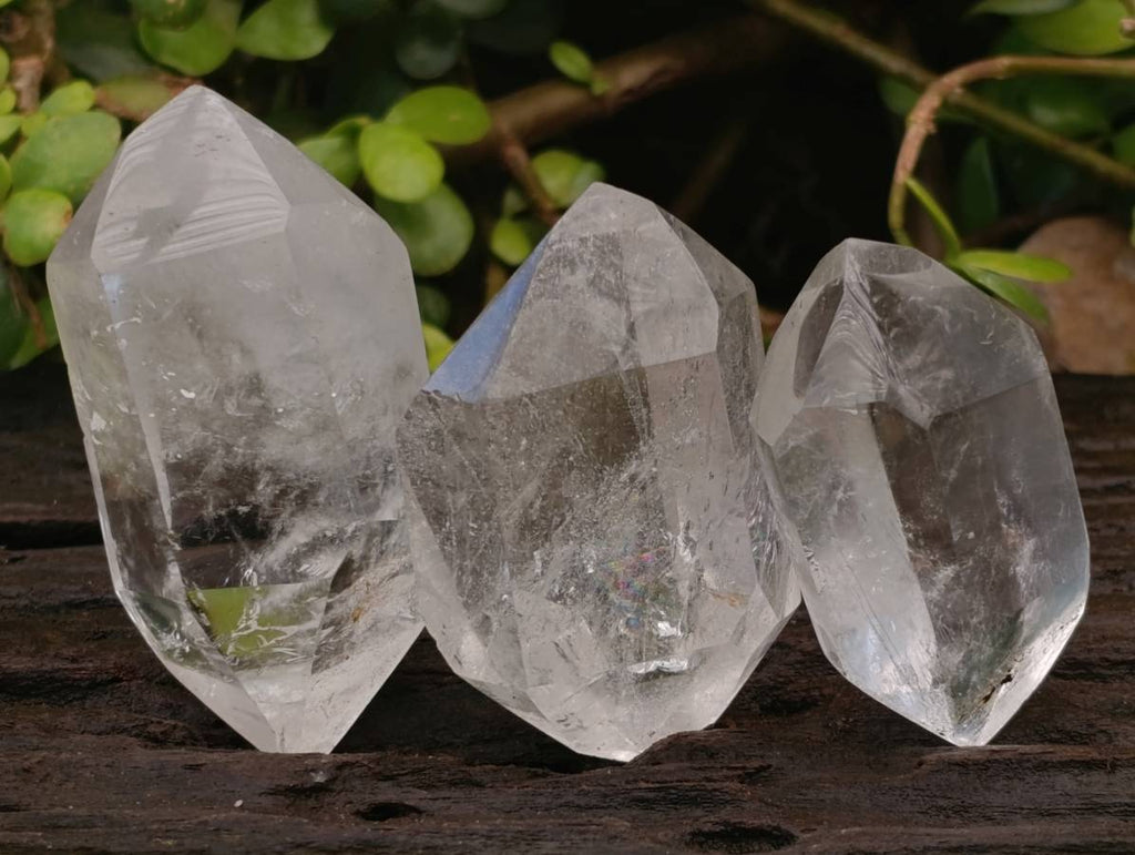 Polished Clear Quartz Double Terminated Crystals x 6 From Madagascar - Toprock Gemstones and Minerals 