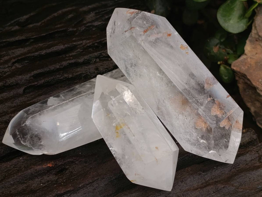 Polished Clear Quartz Double Terminated Crystals x 6 From Madagascar - Toprock Gemstones and Minerals 