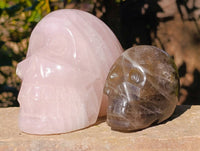 Polished Mixed Quartz Skulls x 2 From Madagascar - Toprock Gemstones and Minerals 