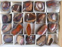 Polished On One Side Red Sashe River Agate Nodules x 20 From Zimbabwe - Toprock Gemstones and Minerals 