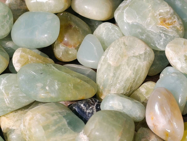 Polished Aquamarine Tumbled Stones x 0.5 Kg Lot From Angola - Toprock Gemstones and Minerals 