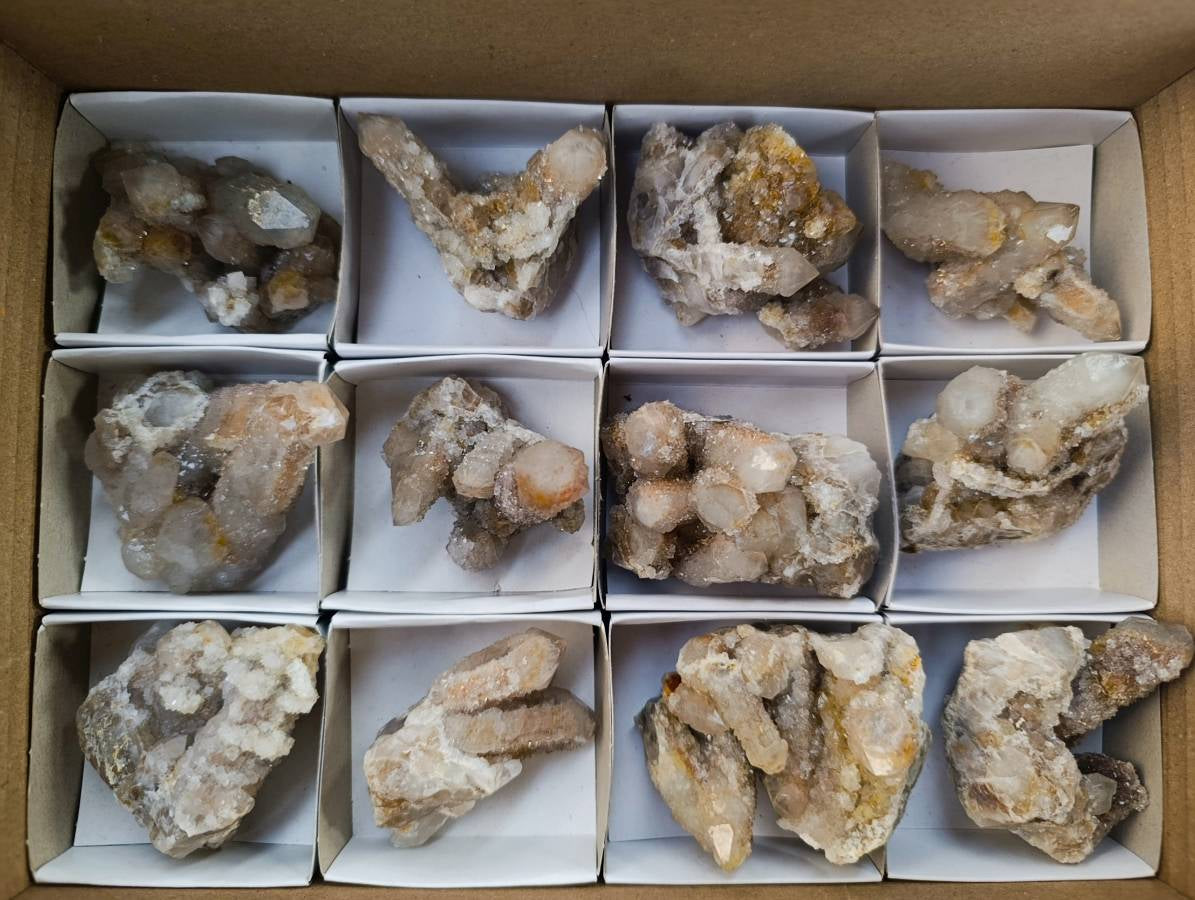 Natural Fairy Spirit Quartz Clusters x 12 From South Africa - Toprock Gemstones and Minerals 