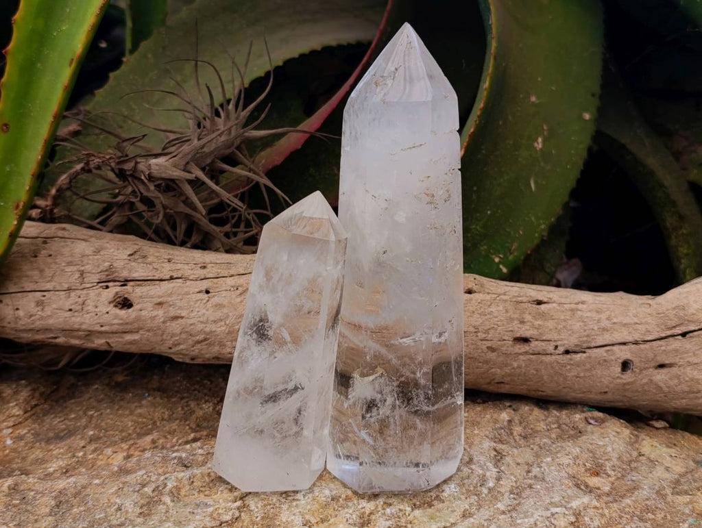 Polished Clear Quartz Crystals x 2 From Madagascar - Toprock Gemstones and Minerals 