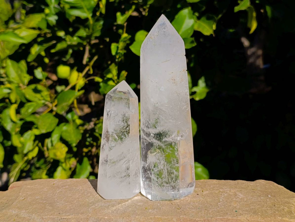 Polished Clear Quartz Crystals x 2 From Madagascar - Toprock Gemstones and Minerals 
