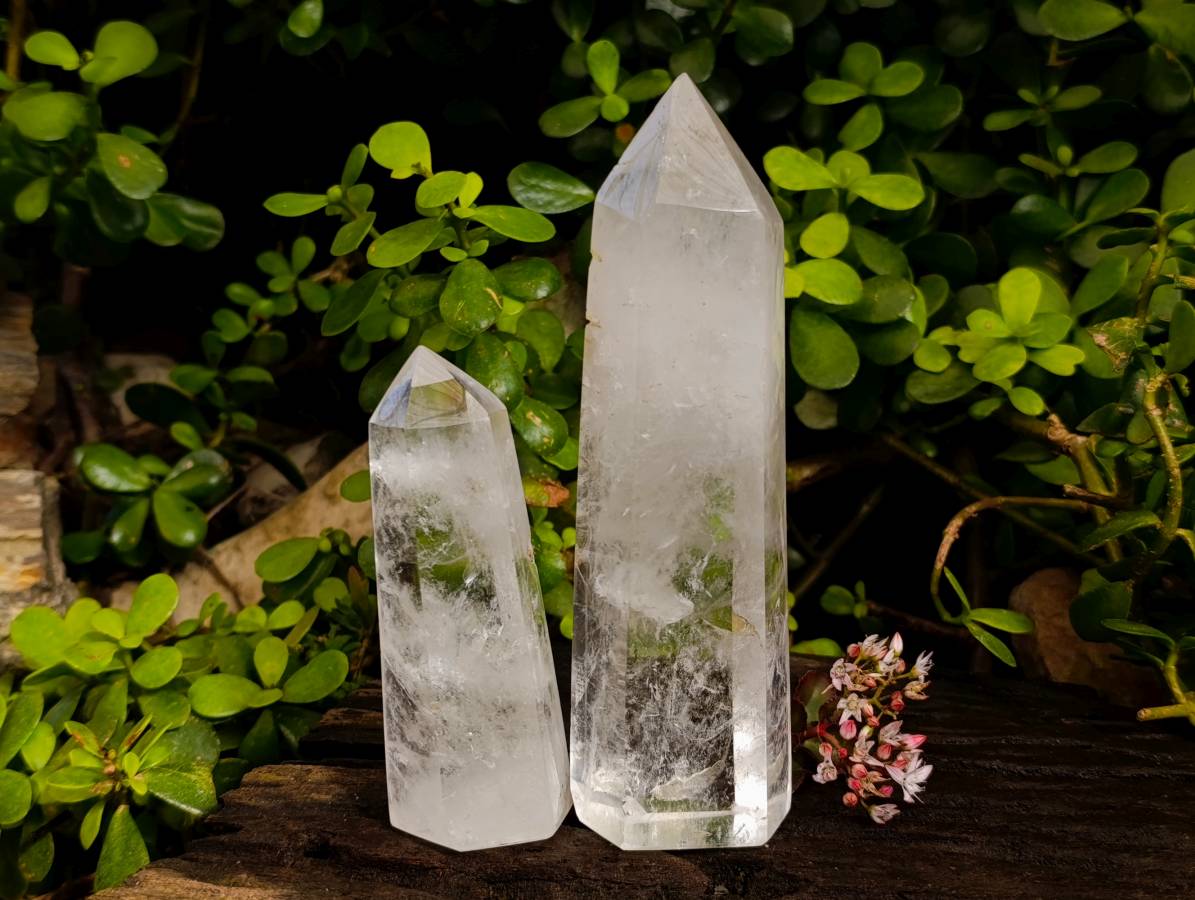 Polished Clear Quartz Crystals x 2 From Madagascar - Toprock Gemstones and Minerals 