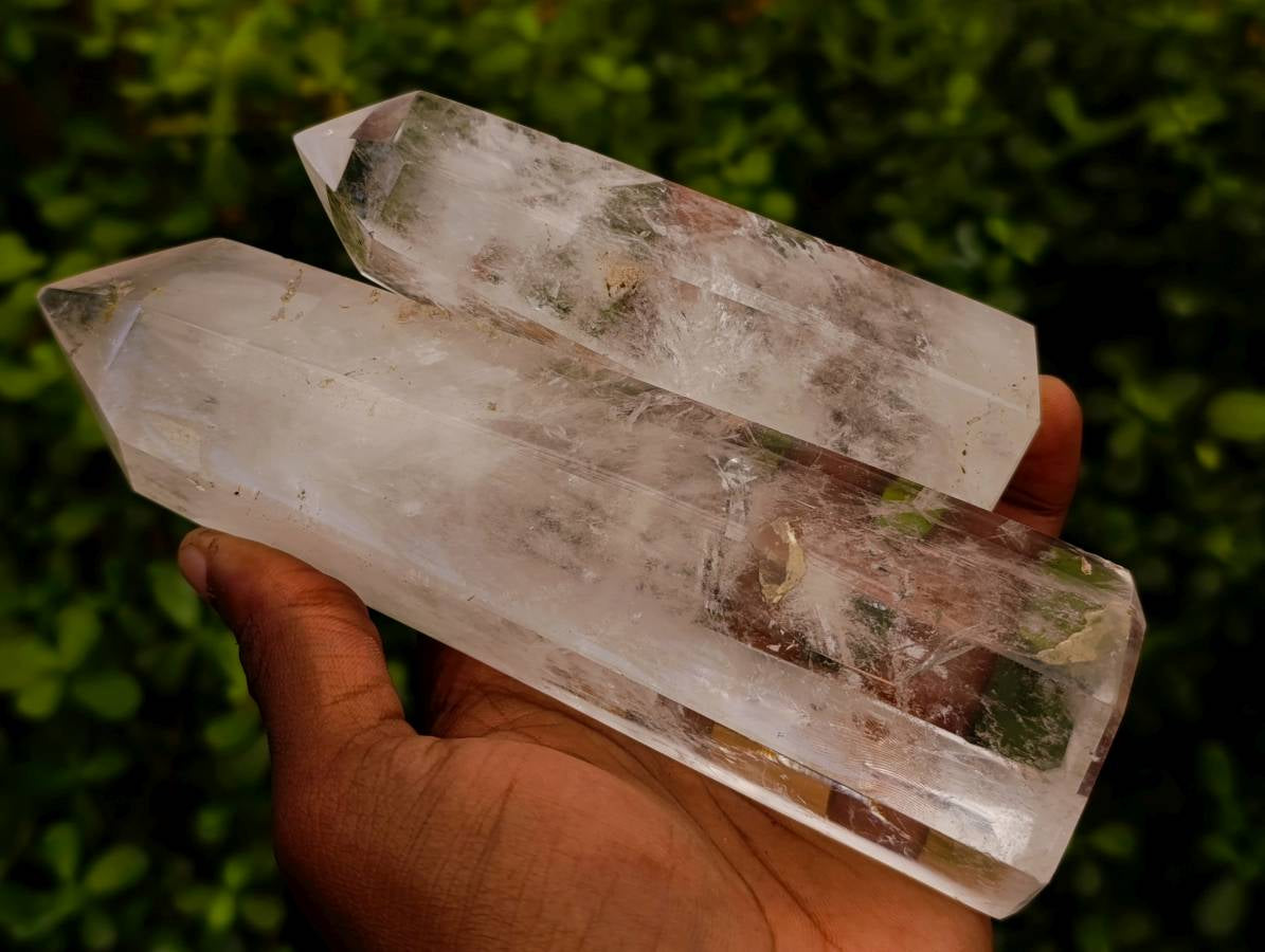 Polished Clear Quartz Crystals x 2 From Madagascar - Toprock Gemstones and Minerals 