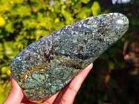 Polished African Turquoise Chrysocolla Standing Free Forms x 3 From South Africa
