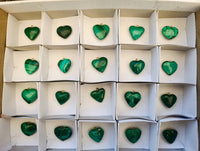 Hand Made Flower Malachite Heart Pendants x 20 From Congo