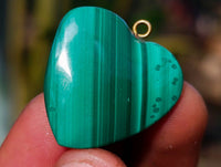 Hand Made Flower Malachite Heart Pendants x 20 From Congo