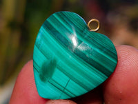 Hand Made Flower Malachite Heart Pendants x 20 From Congo
