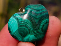 Hand Made Flower Malachite Heart Pendants x 20 From Congo