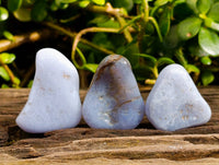 Polished Blue Lace Agate Tumbled Stones x 35 From Malawi